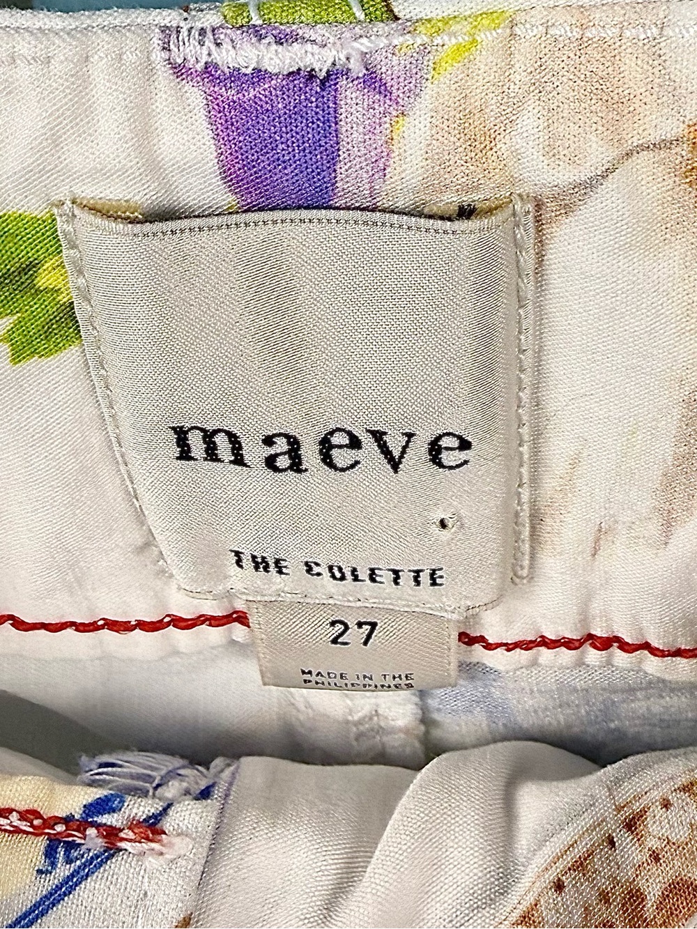 Anthropologie Maeve “ The Colette” Cropped Wide-Leg Pants Floral Plates Size 27 - Picture 6 of 8